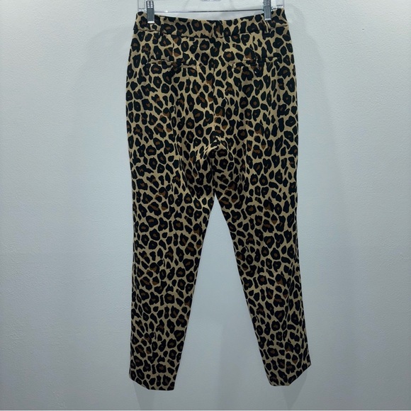 MaxMara Weekend Leopard Print Pants Size 4 – Chic Slim Fit Work Wear Trousers - Picture 5 of 9